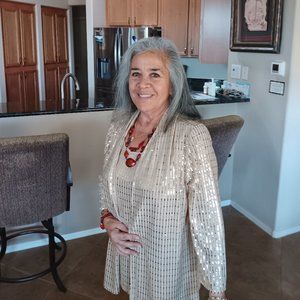 Gold sequence top, with glittery sequence